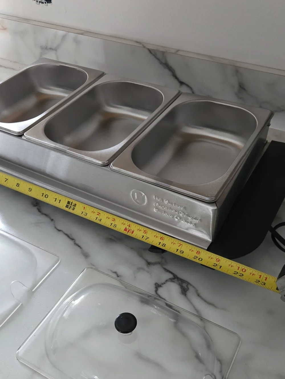 Nostalgia Electrics Living Collection Stainless Steel Triple Buffet Server